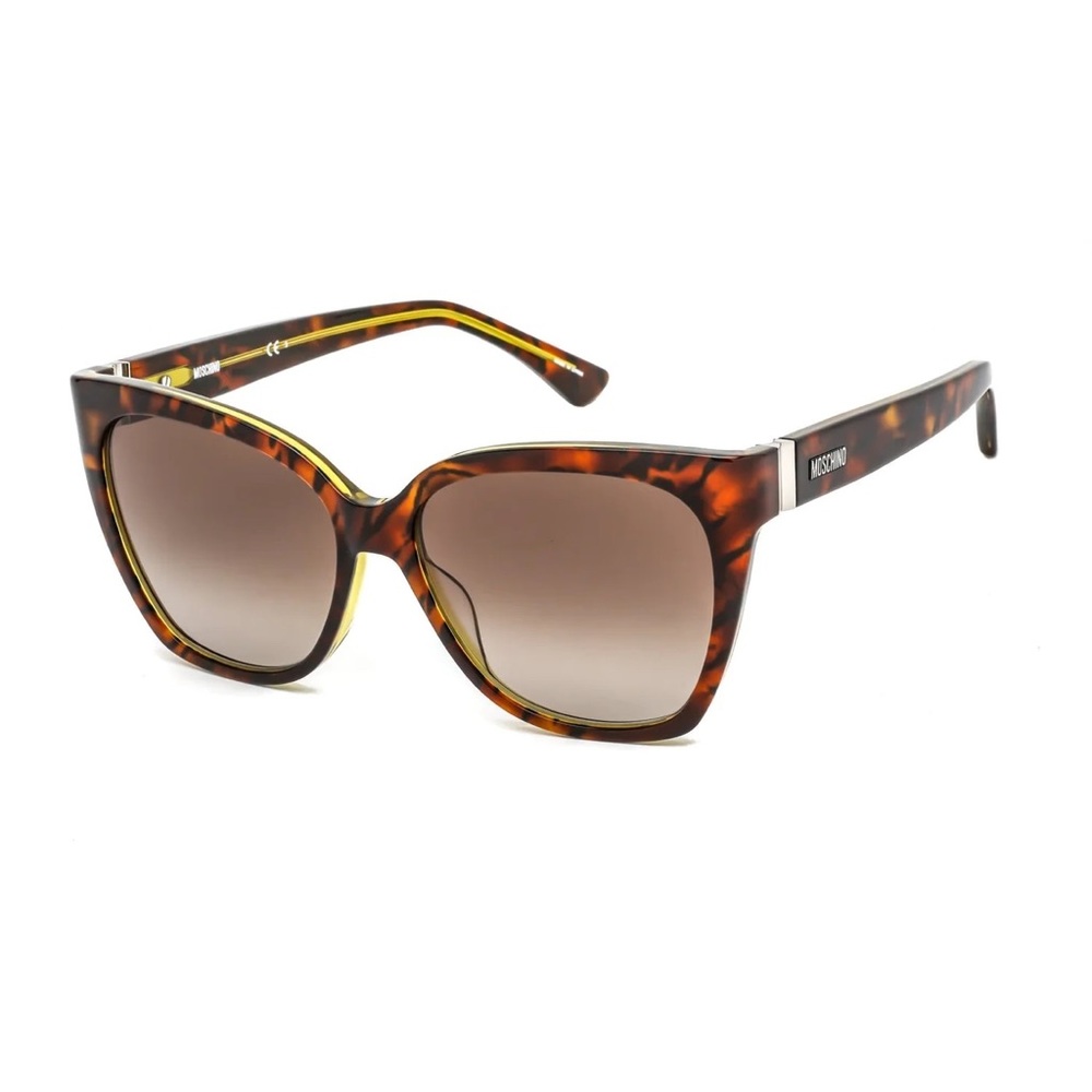 Moschino Havana Rectangle Tortoise and Yellow sunglasses, New